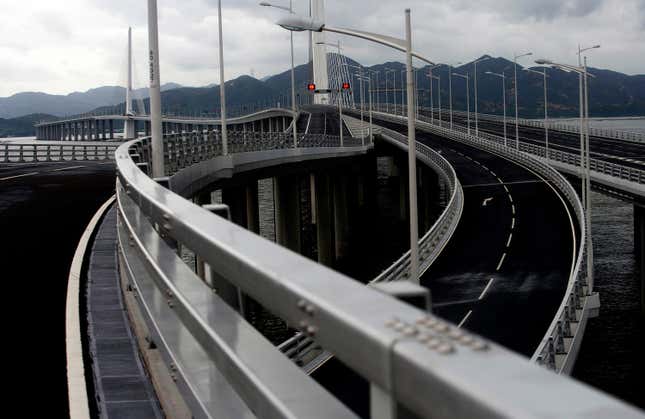 The Shenzhen Bay Bridge, or the Hong Kong-Shenzhen Western Corridor.