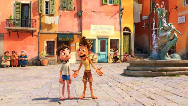 Luca and Alberto as human boys.