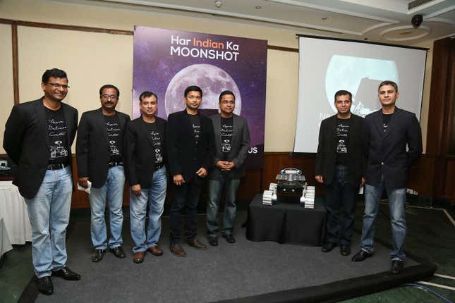 TeamIndus leaders announce their launch contract.