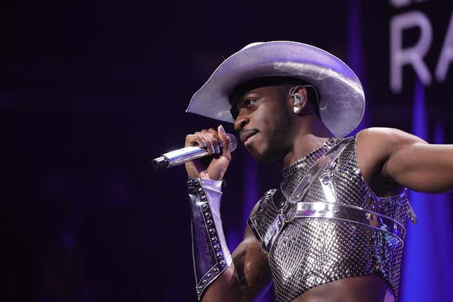 NEW YORK, NEW YORK - DECEMBER 10: Lil Nas X performs onstage during iHeartRadio Z100 Jingle Ball 2021 on December 10, 2021 in New York City. (Photo by Jamie McCarthy/Getty Images for iHeartRadio)