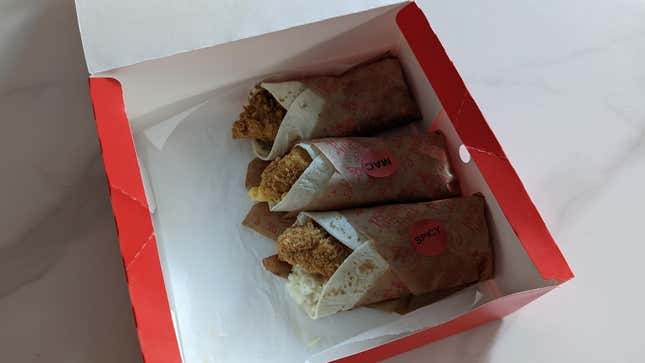 KFC Fried Chicken Wraps in box