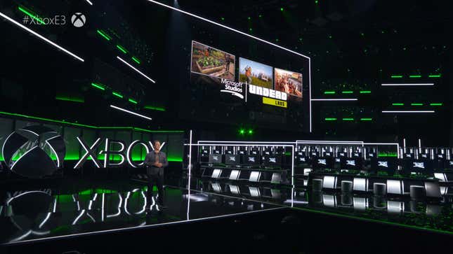 Microsoft Gaming CEO Phil Spencer appears on stage at E3 2018 to announce the acquisition of Undead Labs.