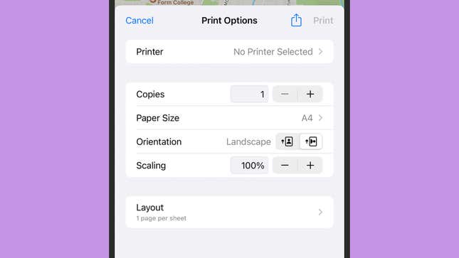 AirPrint screenshot