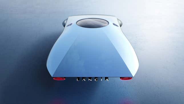 Imagen para el artículo titulado El nuevo automóvil conceptual de Lancia no tiene ruedas ni ventanas