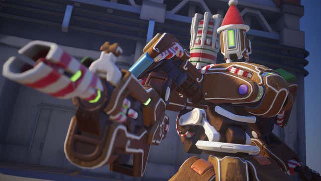 The Gingerbread Bastion skin is available for one coin on the Overwatch 2 store, and your coin balance will l remind you of it until the end of days.