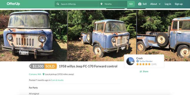 The seller lowered his price to $1,500.