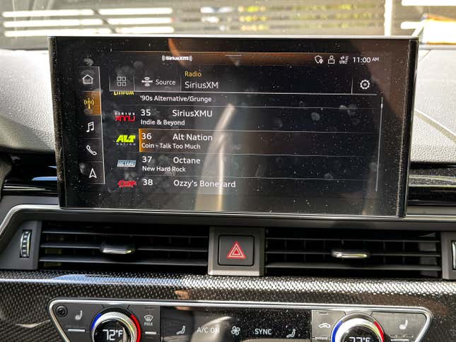 The infotainment screen in the 2022 Audi S4