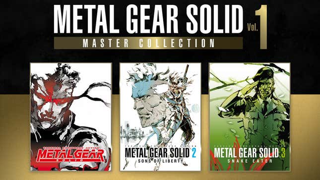 The Metal Gear Solid Master Collection website shows box art for the first three games.