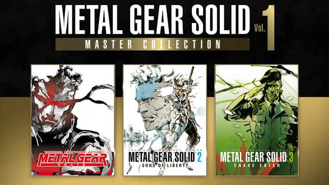 Die Website der Metal Gear Solid Master Collection zeigt Box-Artworks der ersten drei Spiele.