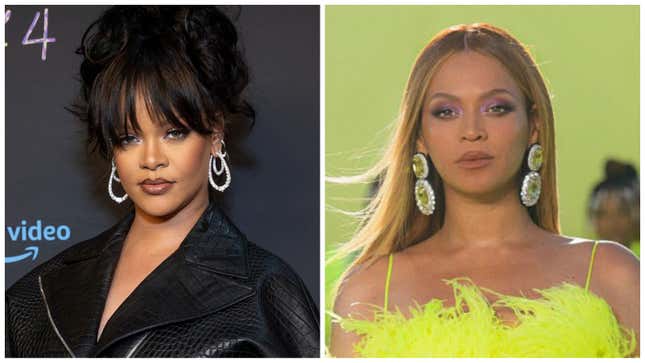 Rihanna, left; Beyonce.