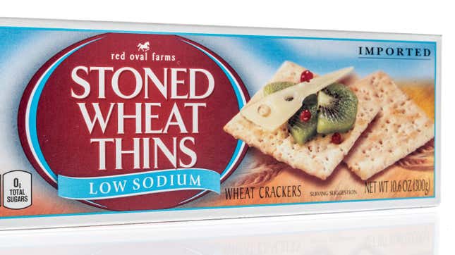 Red oval farms stoned wheat thins crackers