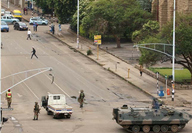 Photos: These images from Zimbabwe’s streets show the military might that is in control now
