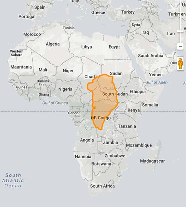 Greenland’s true size in relation to Africa.