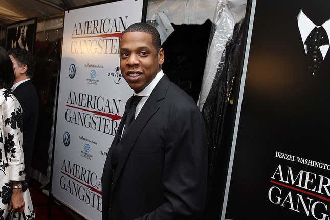 Rapper Jay Z attends the world premiere of American Gangster at the Apollo Theater on October 19, 2007 in New York City.