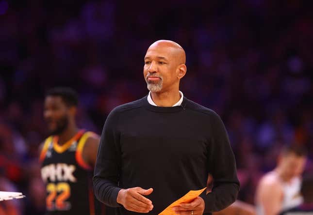 May 5, 2023; Phoenix, Arizona, USA; Phoenix Suns head coach Monty Williams against the Denver Nuggets during game three of the 2023 NBA playoffs at Footprint Center.