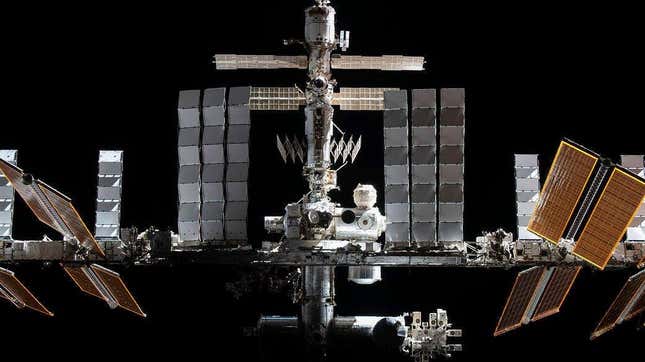 The International Space Station is pictured from the SpaceX Crew Dragon Endeavour. 