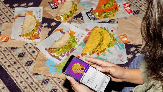 person using taco bell pass in app