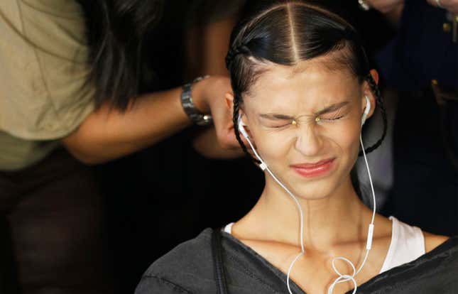 Could we get this braid a leeeetle tighter? Also, how about some studs in your eyes?