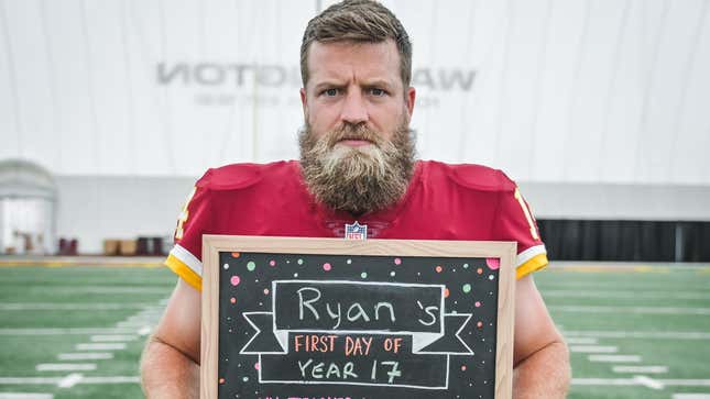 Ryan Fitzpatrick celebrates kickoff of his 17th NFL season