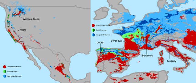 The changing map of the world’s wine-growing regions.