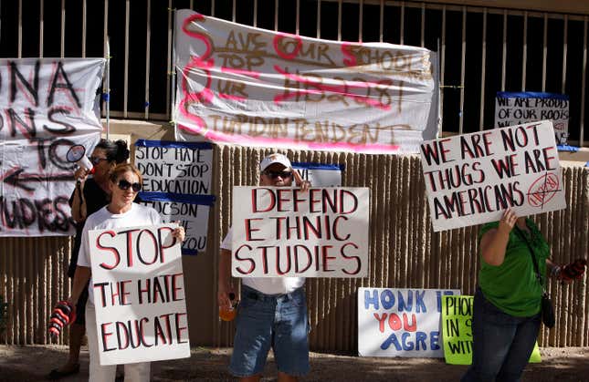 Protesters gather to support Mexican American Studies in Phoenix.