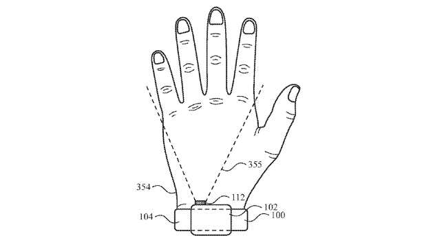 A screenshot from the Apple Watch camera patent 