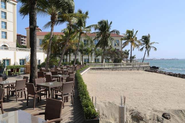 The five-star Palm Camayenne Hotel in Conakry, Guinea, where WHO D-G Margaret Chan stayed recently.