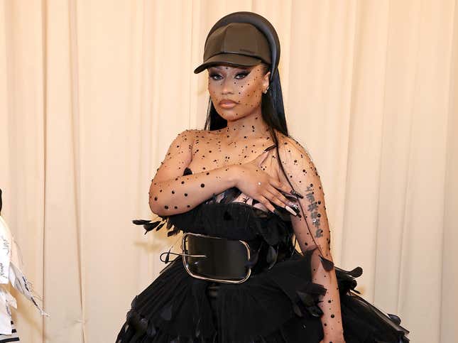 Nicki Minaj arrives at The 2022 Met Gala at The Metropolitan Museum of Art on May 02, 2022 in New York City.