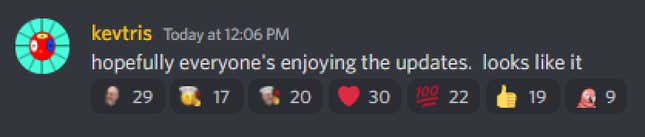 Kevtris checks in on the popular Classic Gaming Discord about 40 minutes after the two unexpected FPGA cores were uploaded.