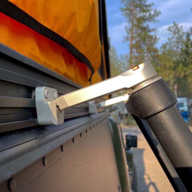 A photo of the ladder mounting points on the GFC Camper. 
