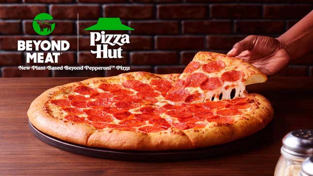 Product shot of Beyond Meat Pizza Hut Pepperoni Pizza 