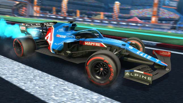 Image for article titled Rocket League&#39;s Formula 1 DLC Is Coming And I&#39;m Trying To Be Strong