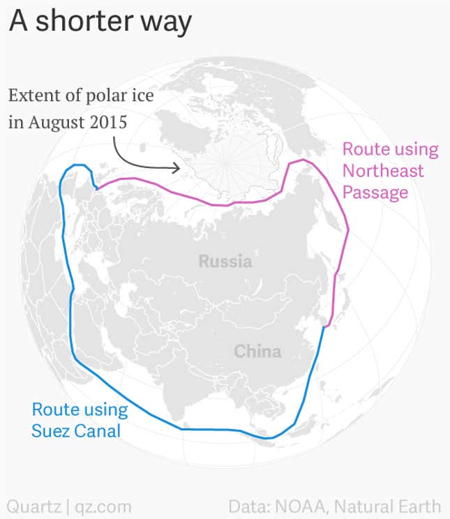 Image for article titled A record number of Arctic-going vessels have permits to travel the ice-free route north of Russia
