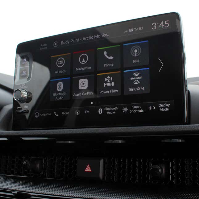 A photo of the center console screen on the Honda CR-V.