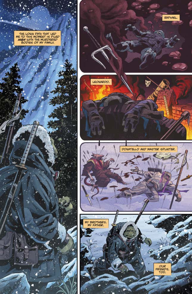 Image for article titled Return to the Darkest Teenage Mutant Ninja Turtles Timeline in The Last Ronin: Lost Years