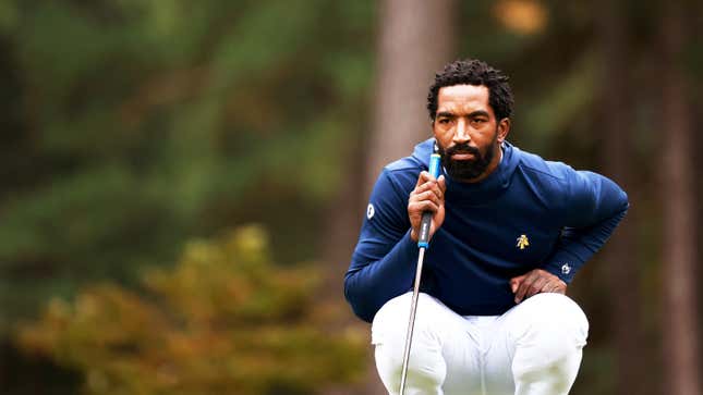 North Carolina A&T freshman J.R. Smith eyeing a putt and NIL deal.