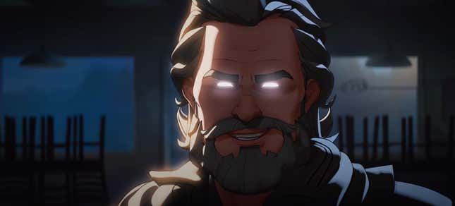 Ego reuniting with his long-lost son, Peter Quill.