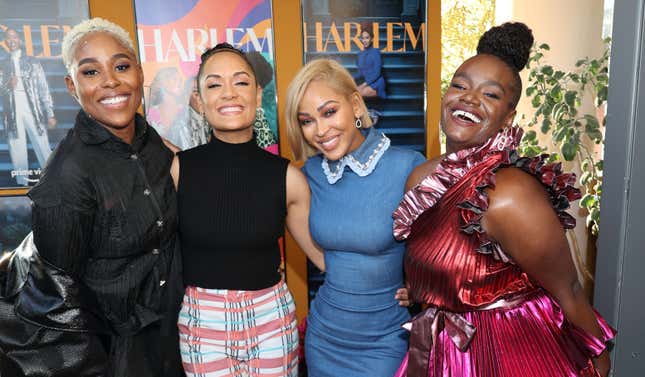  Jerrie Johnson, left; Grace Byers, Meagan Good and Shoniqua Shandai attends Prime Video’s Brunch on December 12, 2021 in West Hollywood, California.