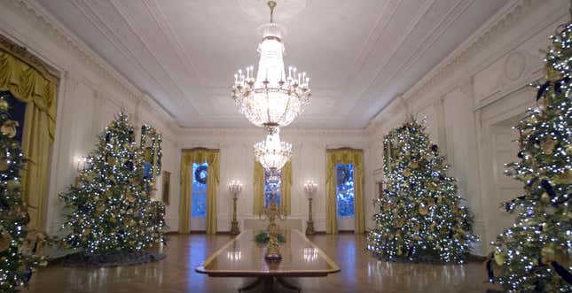 Image for article titled The White House’s scary Christmas decorations are back