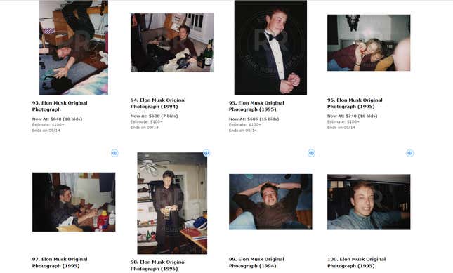 Screenshot of RR Auction page