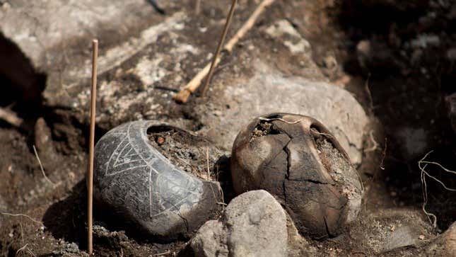 Two small bowls found among the grave goods.