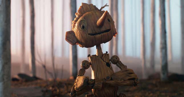 Pinocchio in Netflix's titular stop-motion movie.