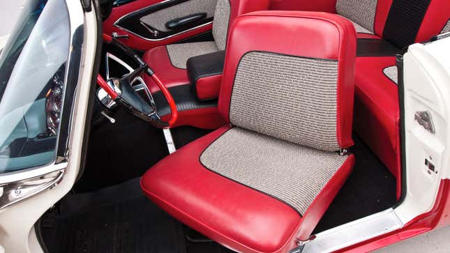 A photo of the swivel seats in a vintage Dodge. 