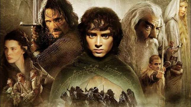 A Lord of the Rings: Fellowship of the Ring shows characters from the first movie. 