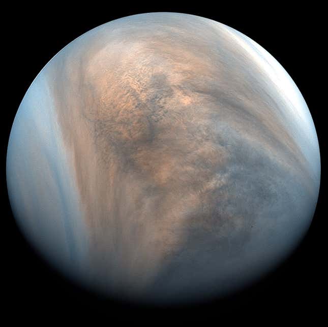 Imagen de Venus tomada por la sonda japonesa Akatsuki en 2010.