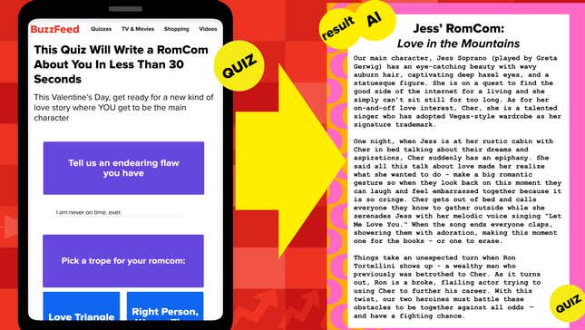Imagen para el artículo titulado BuzzFeed empezará a usar la IA de ChatGPT para redactar sus famosos cuestionarios