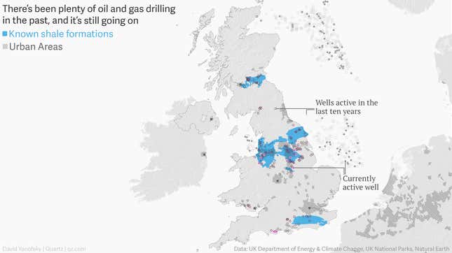 Image for article titled Nearly half the UK is up for fracking, and these maps show you where