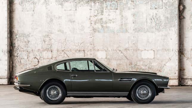 A side profile photo of the original Aston Martin DBS. 