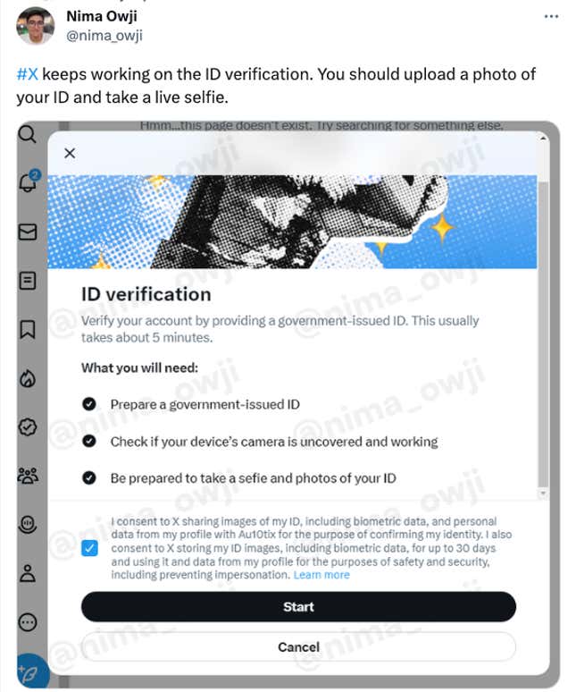Image for article titled Elon Musk's X is Testing User Verification That Requires Government ID
