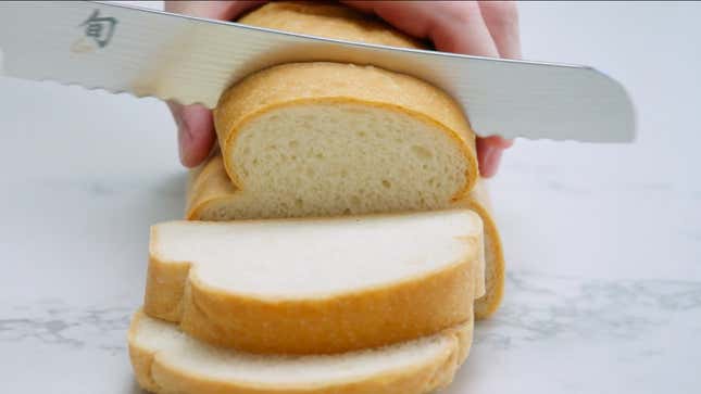 hand slicing zero carb bread